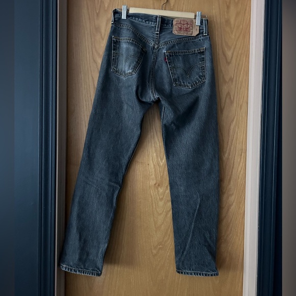 Vintage faded black/grey button fly jeans - Picture 2 of 8